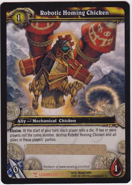 World of Warcraft WOW TCG ROBOTIC HOMING CHICKEN Unscratched Loot Card