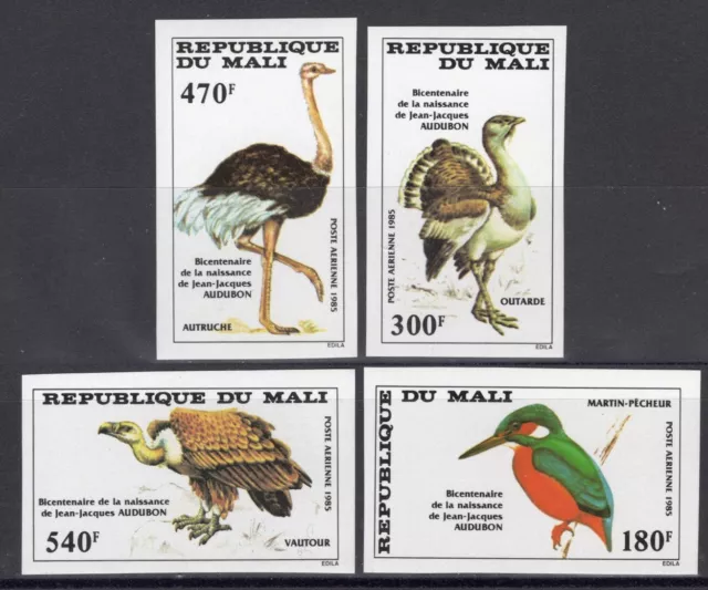 Mali Sc #C512-15 MNH 1985 Audubon Birth Bicentenary Imperf Set of Birds
