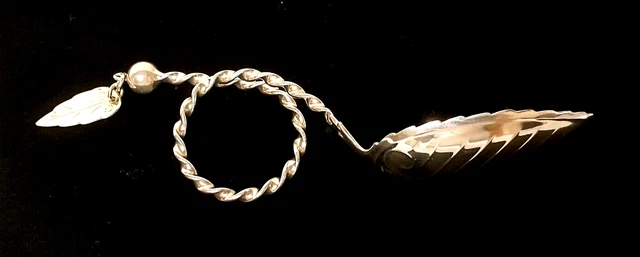 Sylvsmidja Norway 830S Silver Twisted Rope Handle Spoon - Engraved "Karla"