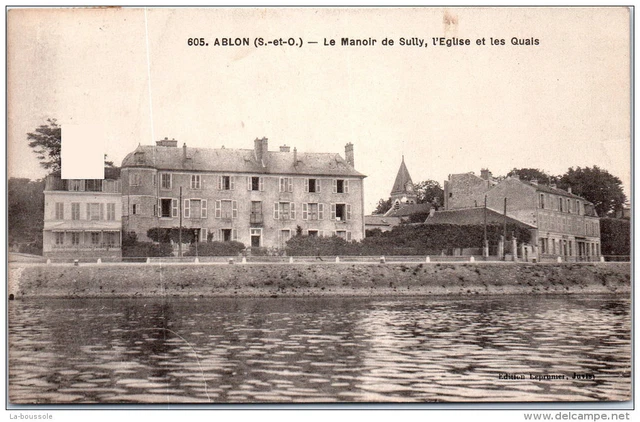 94 ABLON - le manoir de sully -- l'eglise et les quais -