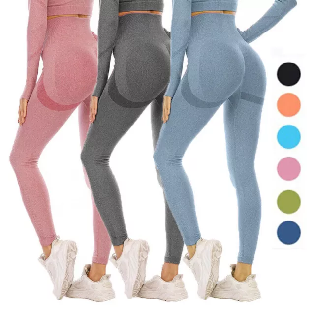 WOMEN HIGH WAIST Seamless Yoga Pants Ombre Leggings Sports Gym Fitness  Trousers $21.49 - PicClick