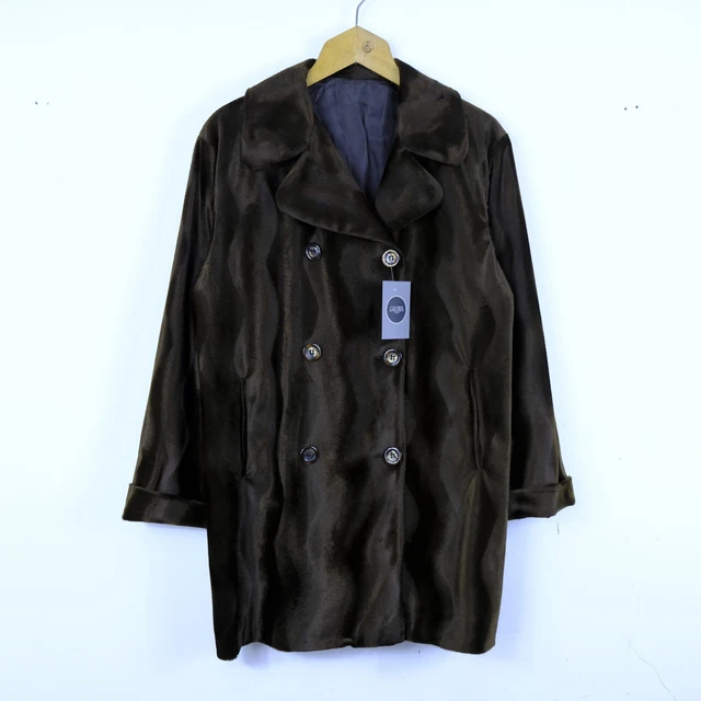 Cappotto In Pelliccia Sintetica Zara Corto Marrone Taupe Taglia M L XL