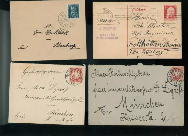 AD Bayern Lot 12 Belege mit EF Trauerbrief Siegel Paketkarte Faltbrief Ganzsache 2