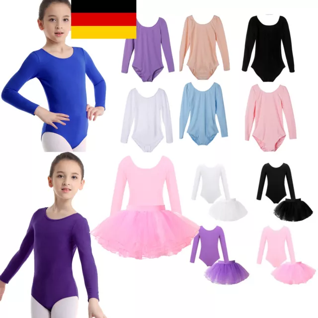 DE Kinder Mädchen Ballett Tanzkleid Leotard Unitard Bodysuit Gymnastik Dancewear