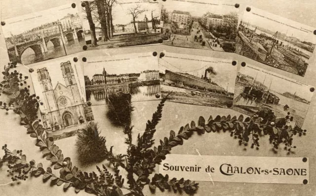 *25125 cpa Souvenir de Chalon sur Saône