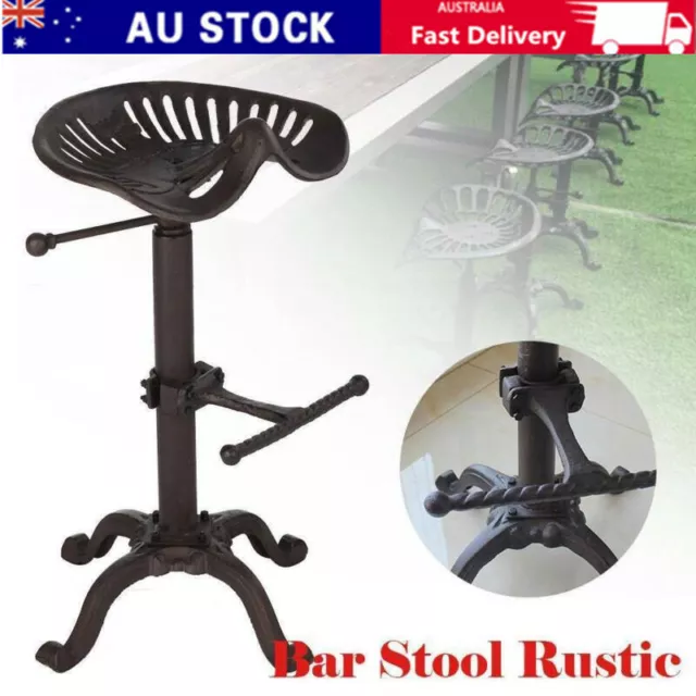 Swivel Tractor Seat Bar Stool Kitchen Dining Counter Vintage Iron Chair