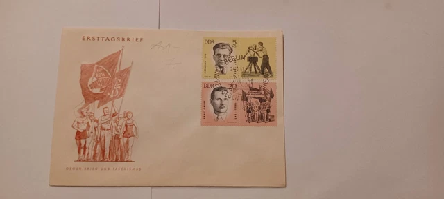 Ersttagsbrief DDR 1963 Gegen Krieg und Faschismus gest. Berlin W8 24.9.63