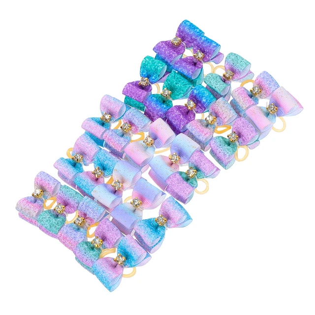 25 un. clips para el pelo de mascotas con flores de poliéster para mascotas clips para perros barritas