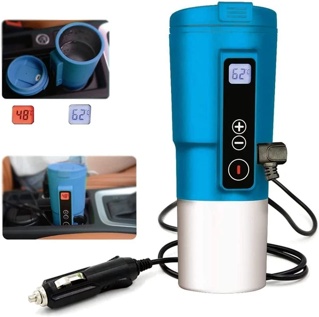 GEEZO Smart Temperature Control Travel Coffee Mug Electric Heated Travel Mug 12V