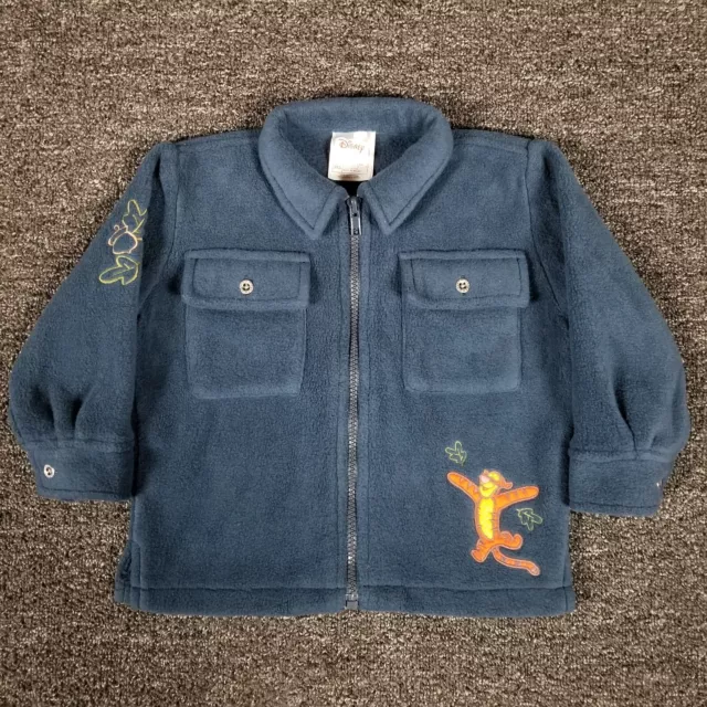 Disney Tigger Jacket Boys 24 Months Blue Full Zip Soft Fleece Unisex Embroidered