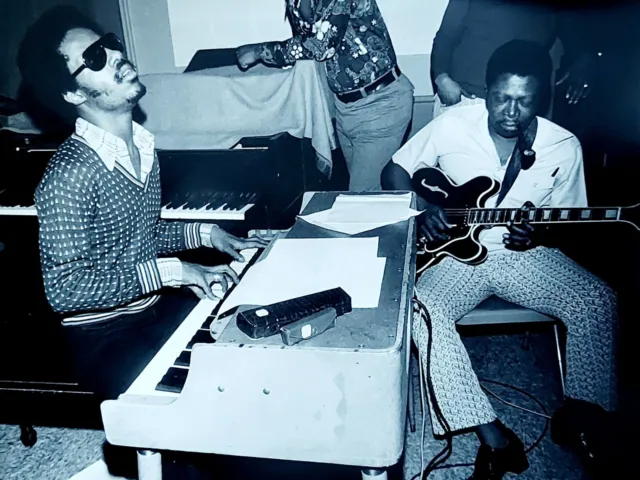 Stevie Wonder & BB King @ Sigma Sound Philadelphia Type 1 Photo 1973