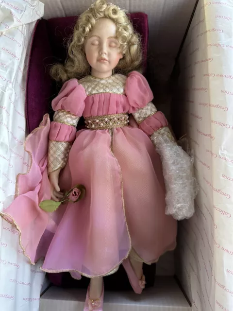 Vintage Ann Timmerman Sleeping Beauty Doll Chaise Georgetown Collection COA 15" 3