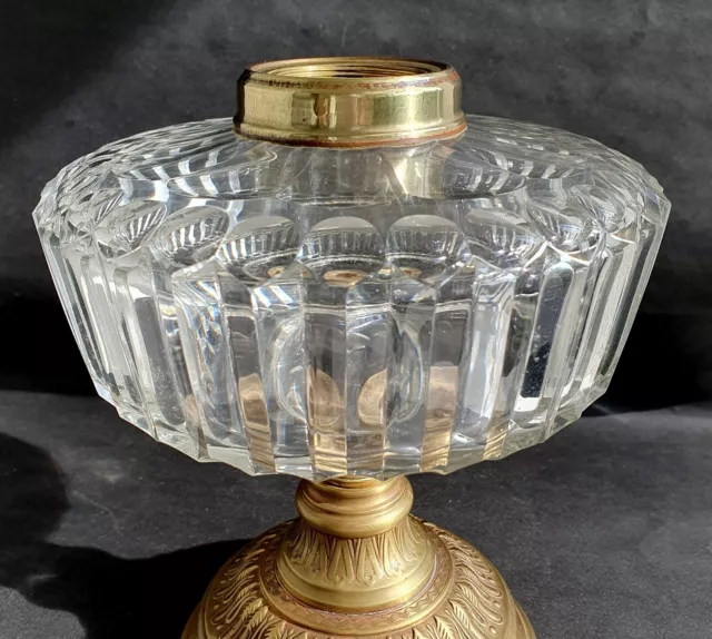 antike Petroleumtank Bleikristallglas Ersatzglas Petroleumlampe um 1900