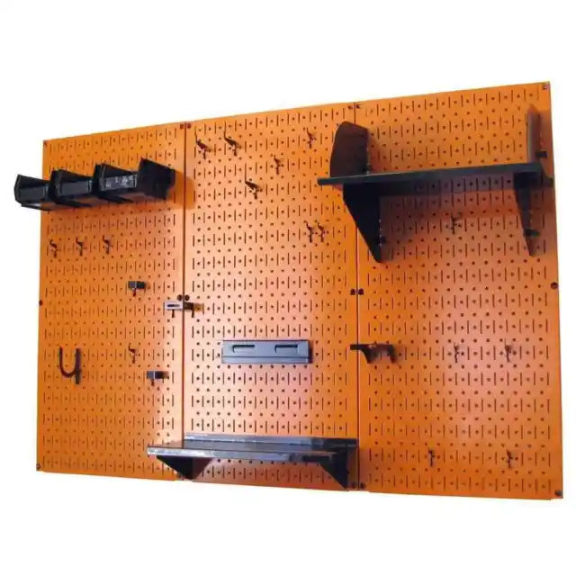 Wall Control Pegboard Standard Tool Storage Kit 32"X48"PowderCoated Metal,Orange