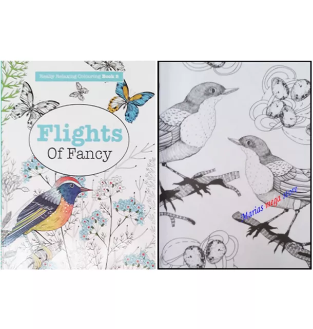 A4 Flights Of Fancy Adult Anti-Stress Mindfulness Colouring Book For All Ages
