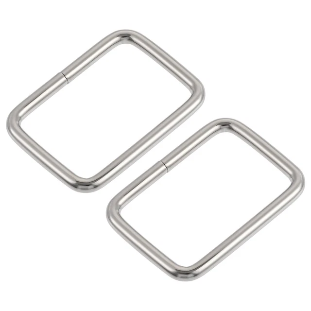 Metallo Rettangolo Anello Fibbie 38,8x25mm Dimensioni interne Argento Tono 30pz