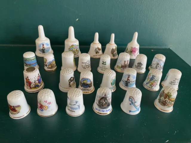 Thimble & Bell Lot Collection Vintage Porcelain Ceramic China Lot of 26