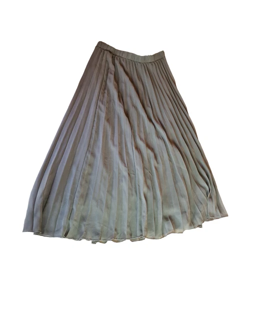 Green pleated midi skirt primark online