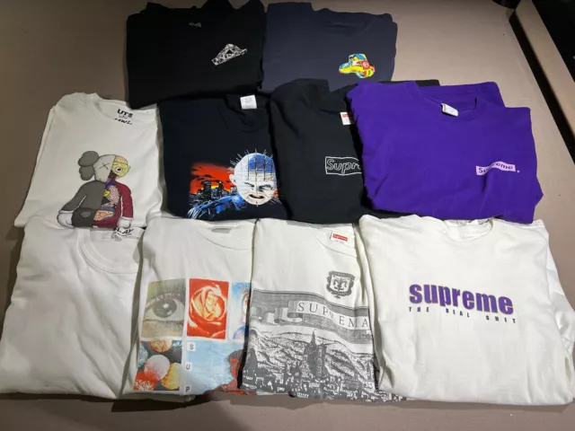 SUPREME/PALACE/KAWS/CDG T-SHIRT LOT OF 10 SIZE M (except 2 Small) FREE SHIPPING