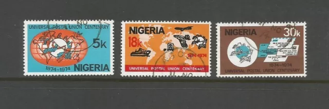 Nigeria 1974 Centenario dell'UPU Set usato SG 325/327