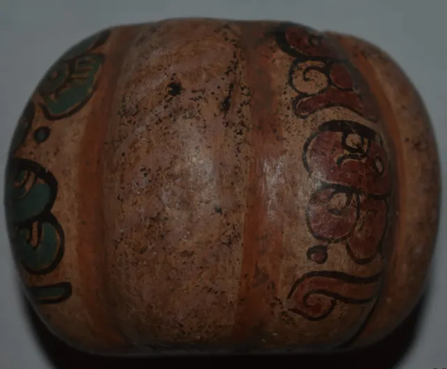 Mayan Clay Gourd Bowl, Glyphs, 4" Beautiful!!