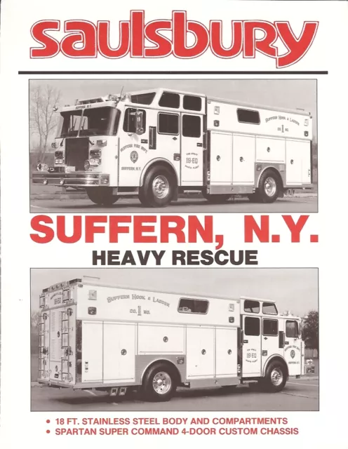 Fire Equipment Brochure - Saulsbury - Heavy Rescue - Suffern New York (DB159)