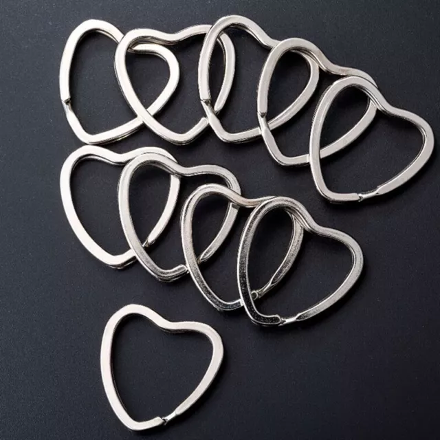 10PCS Heart Metal Key Holder Split Rings Keyring Keychain Hoop Loop DIY B-wa