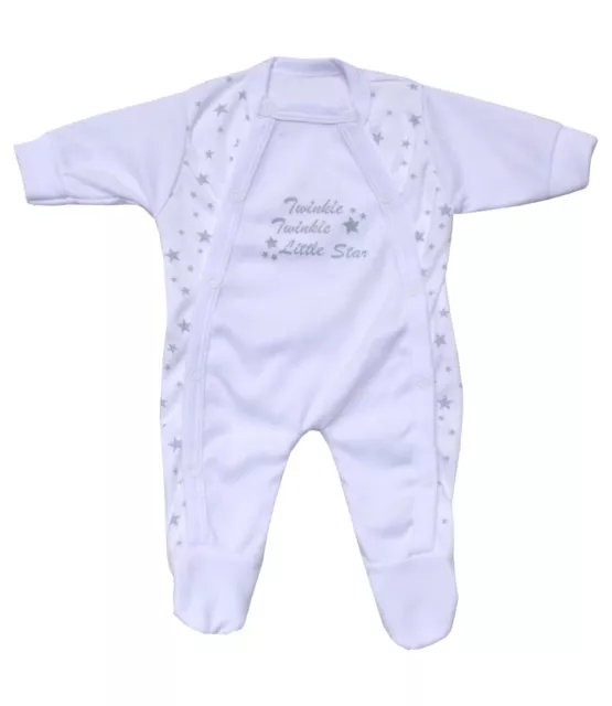 BabyPrem Premature Baby Clothes Boys Girls Twinkle Grey Star Sleepsuit Babygrow