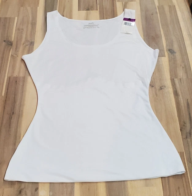 Body Beautiful Shapewear Tank Top - Sleeveless Slimming Layering Top, White, Large/X-Large