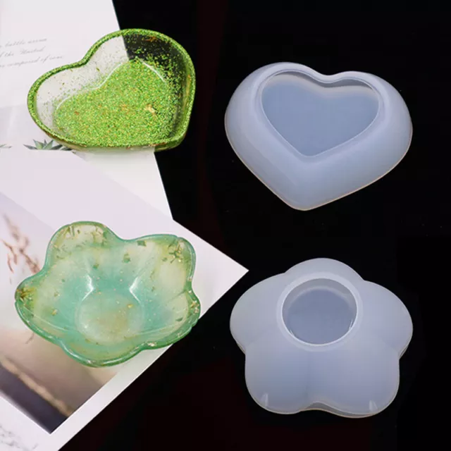 Heart Shaped Dish Plate Silicone Molds For Handmade Plaster Flower Tray Mould-AW