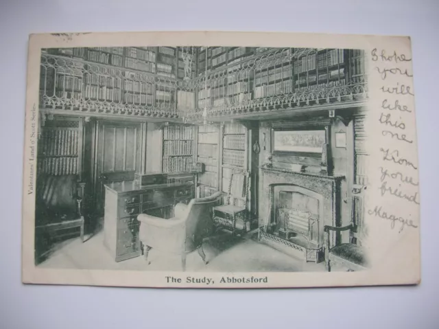 Abbotsford postcard - The Study – Sir Walter Scott. (1902 - Valentine)