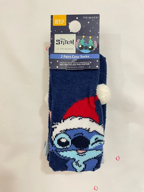 2 COSY SOCKS Chaussettes No l 37 42 Stitch Disney Primark neuf