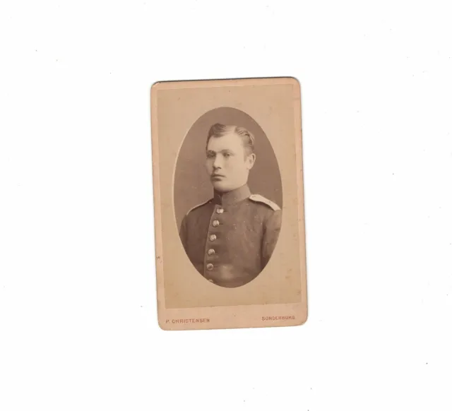 CDV Foto Soldat - Sonderburg 1880er