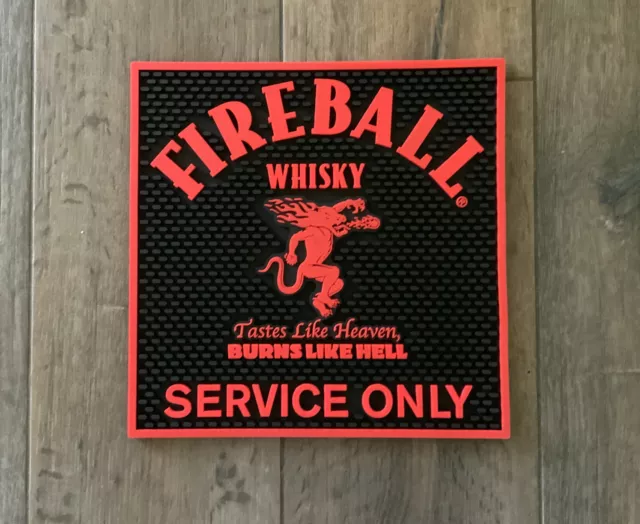 Fireball Cinnamon Whisky Rubber Bar Mat 11.75" x 11.75" Service Only