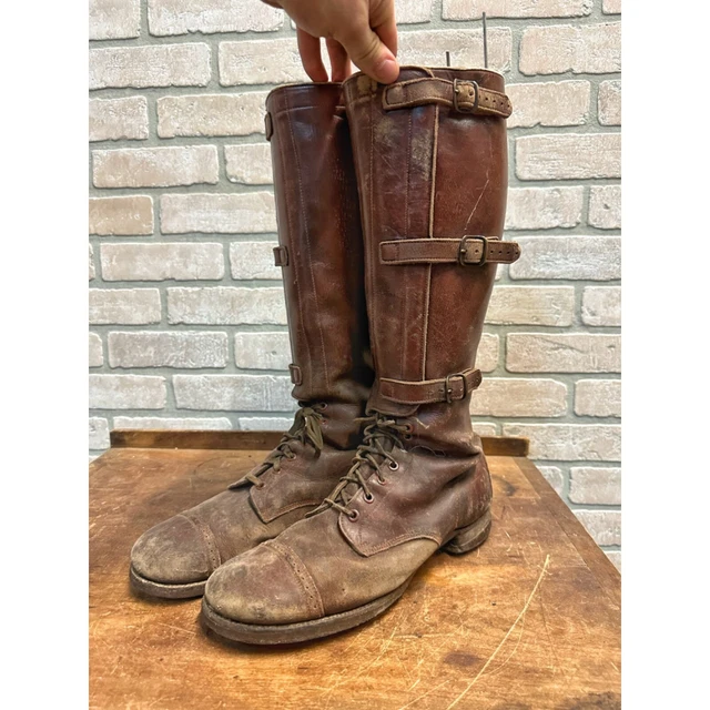 ORIGINAL WWI WWII Us Army Cavalry Tanker Riding Leather Boots With 3 ...