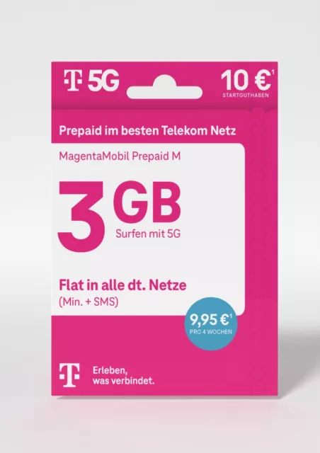 original Telekom D1 Xtra Card 3 GB Datenvolumen Allnet Flat zum Telefonieren