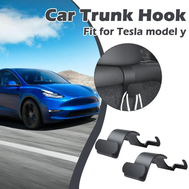 2pcs For Tesla Model Y Rear Trunk Hooks Grocery Bag Holders Luggages