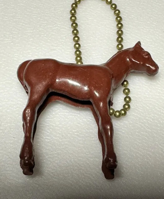 Vintage Horse Farm Animal Lucky Charm Good Luck Keychain Key Ring Chain