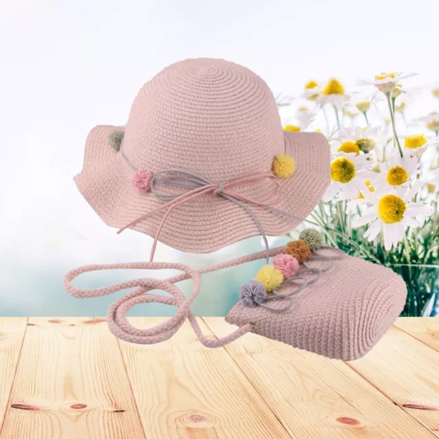 2 Pcs Pz Ragazzina Cappello Di Paglia Per Bambini Da Spiaggia