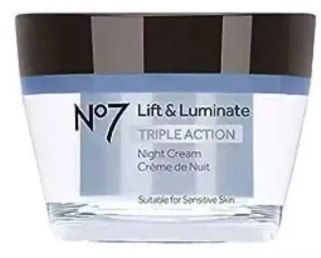 Crema nocturna de triple acción No7 Lift & Luminate reduce las arrugas/firma la piel 1,69 oz