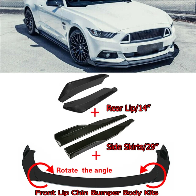 CAR FRONT BUMPER Spoiler Body Kit+Side Skirt + Rear Lip For Ford