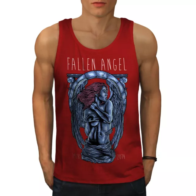 Maglietta sportiva attiva Wellcoda Fallen Angel Art moda uomo, moda