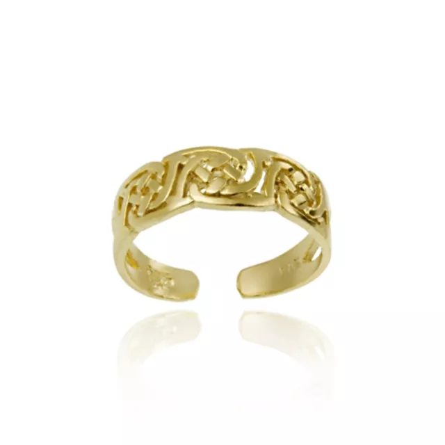 18K Gold Over 925 Silver Irish Celtic Knot Toe Ring