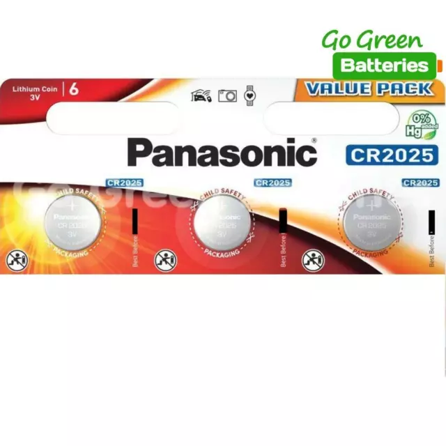 3 x Panasonic CR2025 3V Lithium Coin Cell Battery 2025