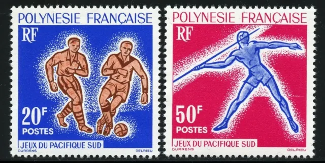 Französisch-Polynesien 1963 Sportspiele Sport Fußball Speerwurf Soccer 28-29 MNH