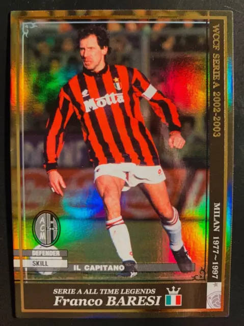 2002-03 Panini WCCF All Time Legends ATLE Franco Baresi AC Milan Refractor card