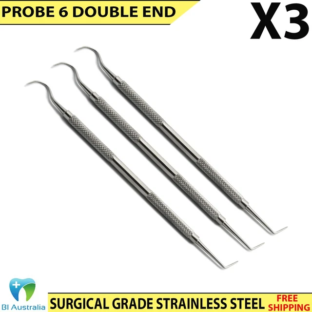 DENTAL PERIODONTAL PROBE 6 Double Ended Diagnostic Plaque Removal Lab £9.76 PicClick UK