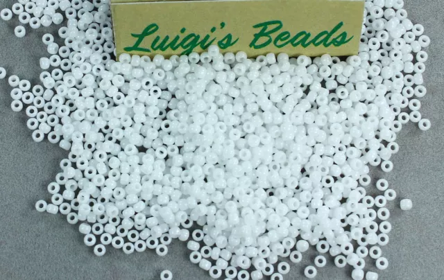 11/0 Round TOHO Japanese Glass Seed Beads #41- Opaque White 10g