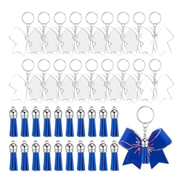 40Pcs Bow Keychains for DIY Keychains Handmade Projects Cheer Accessories P8L8