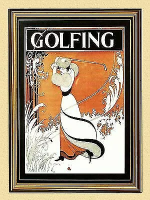 Golf Aubrey Vincent Beardsley Drive Spiel Sport Plakat A3 193 Gerahmt Golf Aubrey Vincent Beardsley Drive Spiel Sport Plakat A3 193 Gerahmt